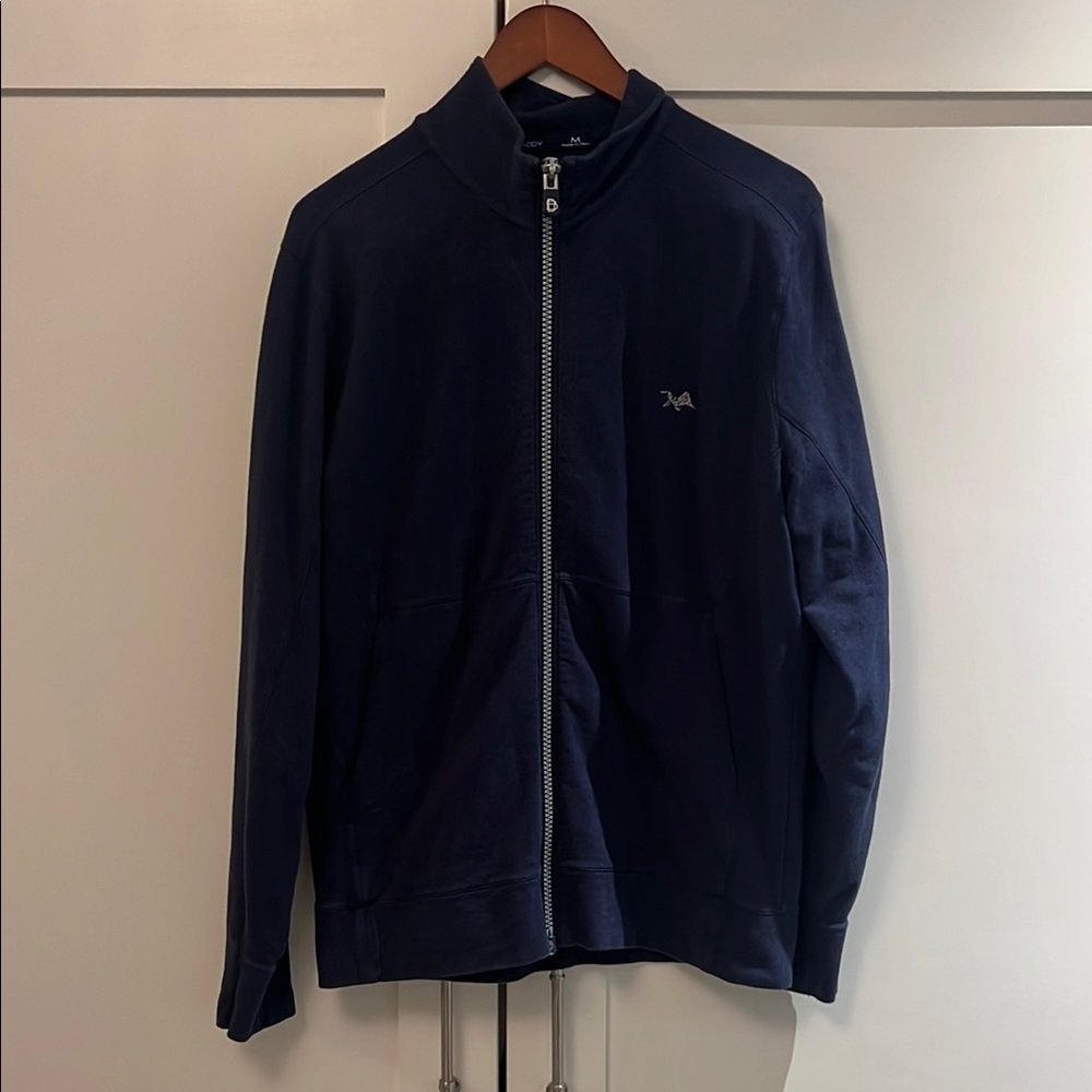 B. Draddy Men's Classic Navy Zip-Up Sweater